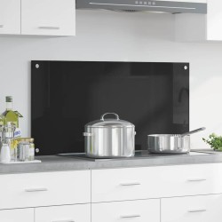 Konyhai splashback fekete 100 x 50 x 0,8 cm edzett üveg