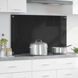 Konyhai splashback fekete 100 x 60 x 0.8 cm edzett üveg