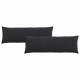 Kanapé párnák 2 pcs fekete 120 x 40 cm bársonyos szövet