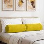 Hengerpárnák 2 pcs sárga ø 25 x 70 cm bársonyos szövet