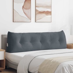 Hátpárna sötétszürke 160 x 24 x 50 cm bársony