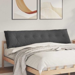 Hátpárna sötétszürke 200 x 50 cm bársonyos szövet