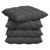 Ülőpárnák 4 pcs sötétszürke 40 x 40 x 6 cm bársonyos szövet