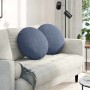 Ülőpárnák 2 pcs kék ø50 x 19 cm bársonyos szövet