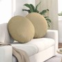 Ülőpárnák 2 pcs szürke zöld ø60 x 21 cm bársonyos szövet