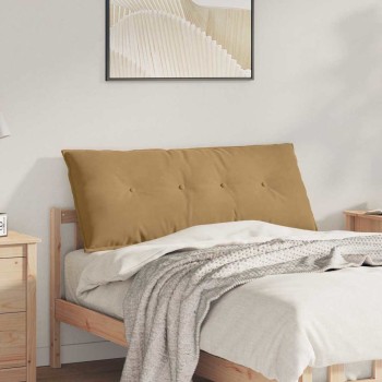 Hátpárna barna 120 x 50 cm bársonyos szövet