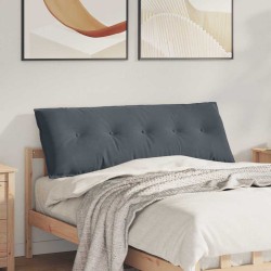 Hátpárna sötétszürke 140 x 50 cm bársonyos szövet