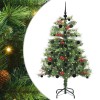 Mű karácsonyfa led -es lámpákkal zöld 150 cm pvc és fém