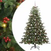 Mű karácsonyfa 300 led-del zöld 180 cm pvc és fém és műanyag