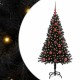 Karácsonyfa 150 led-del állvánnyal fekete 120 cm pvc