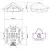 Családi sátor krémszínű 12 fős poli-pamut