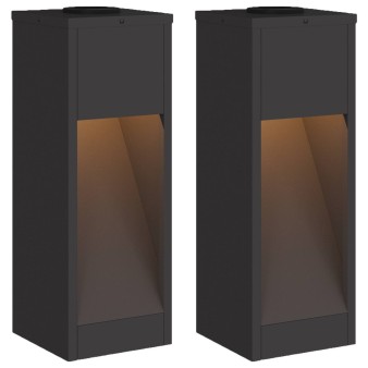 Napelemes led útjelző lámpa 2 pcs fekete hidegen hengerelt acél