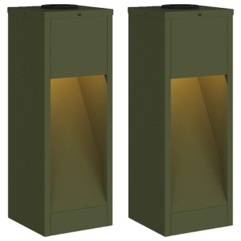 Napelemes led útjelző lámpa 2 pcs olajzöld