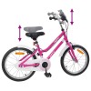 Gyerek bicikli 18 hüvelyk 5-7 éves korig rózsaszín fehér