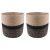 Növényi cserép készlet 2 pcs természetes és fekete ø 21 x 21 cm
