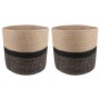 Növényi cserép készlet 2 pcs természetes és fekete ø 28 x 28 cm