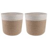 Növényi cserép készlet 2 pcs természetes és fehér ø 21 x 21 cm