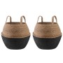 Kézi növényedény 2 pcs fekete ø 32 x 32 cm 100% tengeri fű