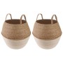 Kézi növényedény 2 pcs fehér ø 32 x 32 cm 100% tengeri fű