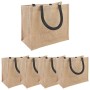 Juta táskák 5 pcs természetes és fekete 26 x 22 x 14 cm
