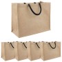 Juta táskák 5 pcs természetes és fekete 42 x 33 x 19 cm