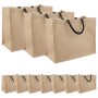 Juta táskák 10 pcs természetes és fekete 42 x 33 x 19 cm