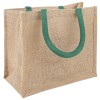 Juta táskák 5 pcs természetes és zöld 26 x 22 x 14 cm