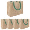 Juta táskák 5 pcs természetes és zöld 26 x 22 x 14 cm