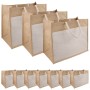 Juta kézi táskák zsebbel 10 pcs 42 x 33 x 19 cm 100% tossa juta
