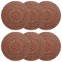 Tengeri fű terítők 6 pcs barna ø 30 cm 100% tengeri fű