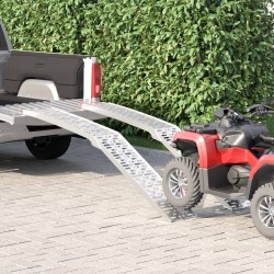 Rakodó rámpa 2 pcs ezüst 222 x 29 x 14 cm alumínium