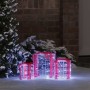 Ajándéktáska díszítés 3 pcs hideg feher 20 x 20 x 21 cm akril
