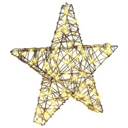 3d csillag 50 led-del meleg fehér 55 x 52.5 x 9 cm rattan