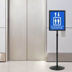 Pedestal poszter állvány fekete a3 alumínium és pvc