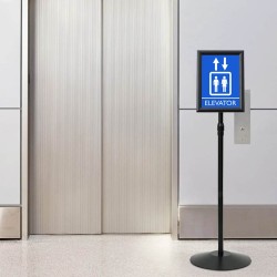 Pedestal poszter állvány fekete a4 alumínium és pvc