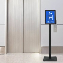 Pedestal poszter állvány fekete a4 alumínium és pvc