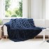 Műnyúl szőrmés takaró tengerkék 220 x 240 cm poliészter