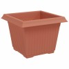 Négyzet virágcserép 6 pcs tégla vörös 23 x 23 x 17,5 cm műanyag