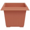 Négyzet virágcserép 6 pcs tégla vörös 23 x 23 x 17,5 cm műanyag