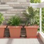 Négyzet virágcserép 6 pcs tégla vörös 38 x 38 x 30 cm műanyag