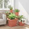Négyzet virágcserép 6 pcs tégla vörös 43 x 43 x 33,5 cm műanyag