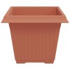 Négyzet virágcserép 6 pcs tégla vörös 43 x 43 x 33,5 cm műanyag