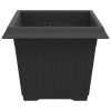 Négyzet virágcserép 6 pcs fekete 23 x 23 x 17,5 cm műanyag
