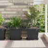 Négyzet virágcserép 6 pcs fekete 33 x 33 x 26 cm műanyag