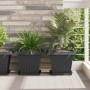 Négyzet virágcserép 6 pcs fekete 33 x 33 x 26 cm műanyag