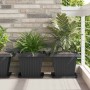 Négyzet virágcserép 6 pcs fekete 38 x 38 x 30 cm műanyag
