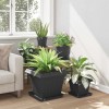 Négyzet virágcserép 6 pcs fekete 43 x 43 x 33,5 cm műanyag