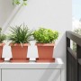 Négyzet virágcserép 24 pcs tégla vörös 16 x 16 x 14 cm műanyag