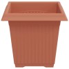 Négyzet virágcserép 24 pcs tégla vörös 16 x 16 x 14 cm műanyag