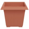 Négyzet virágcserép 24 pcs tégla vörös 20 x 20 x 16 cm műanyag